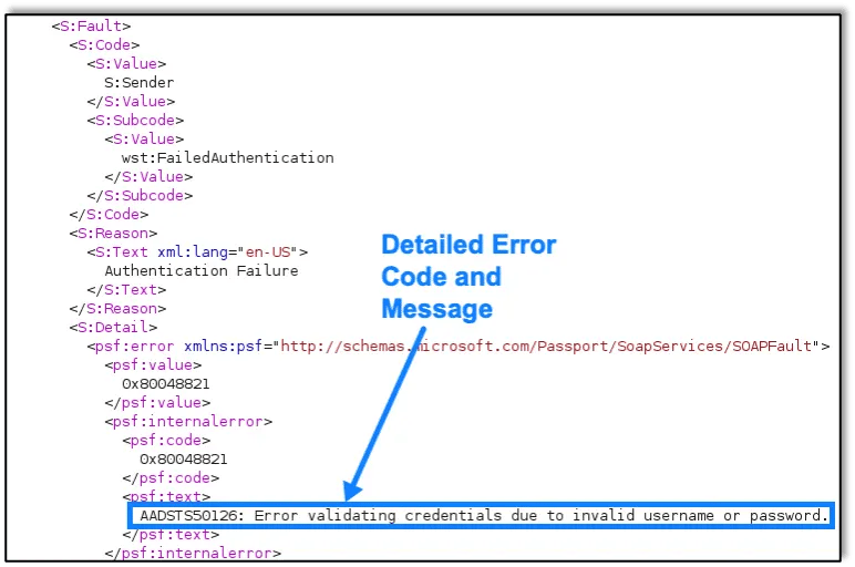 Detailed Error Code in XML Response
