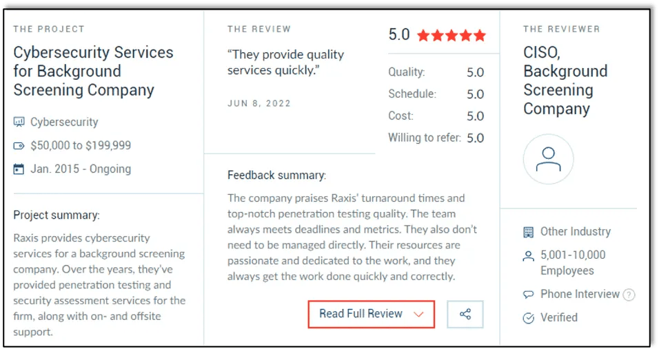 Raxis Earns Five-Star Rating