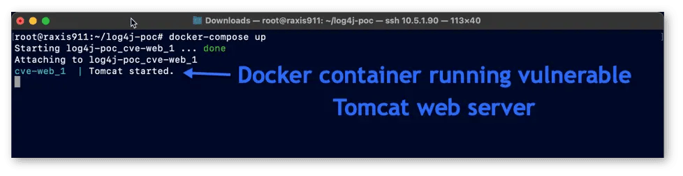Victim Tomcat 8 Demo Web Server Running Code Vulnerable to the Log4j Exploit