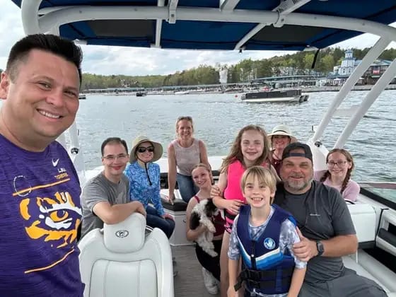 Raxis team and family outing on the boat