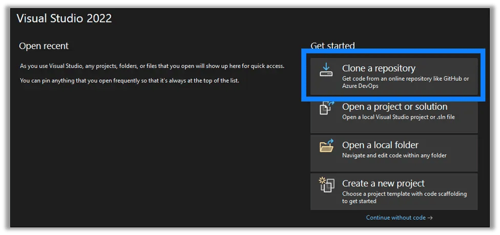 Cloning the Repository in Visual Studio