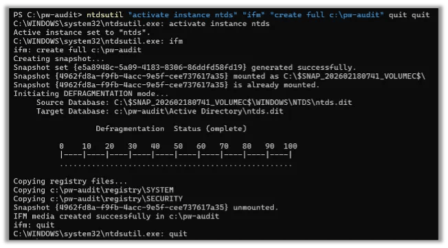 Copy the NTDS.dit and SYSTEM Registry Files