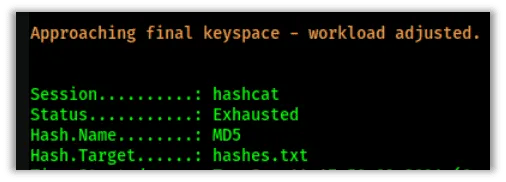 Hashcat exhausted