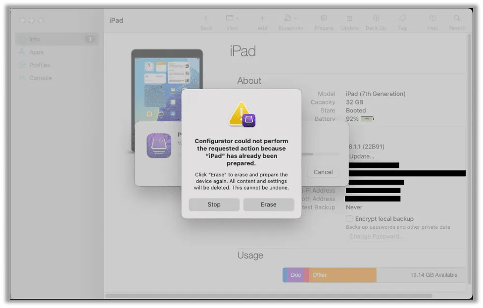 Erase the iPad