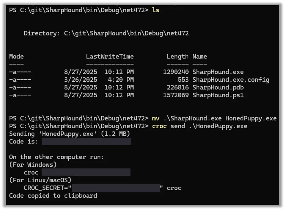 Transferring the File with Croc