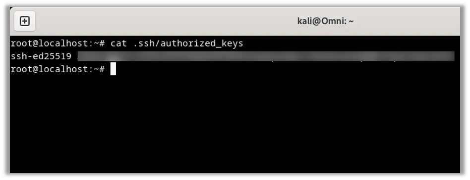 Copy the id_ed25519.pub File to .ssh/authorized_keys