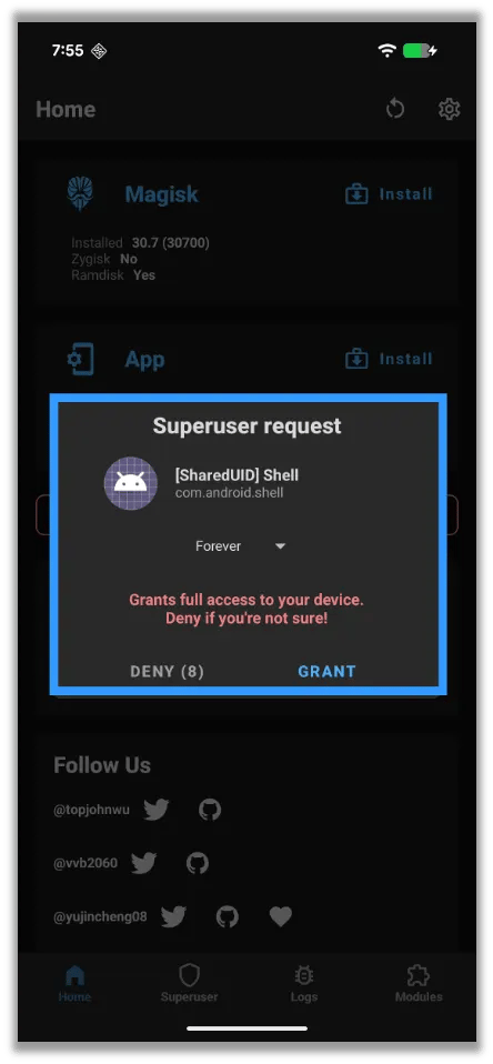Confirmation Pop-Up on the Phone