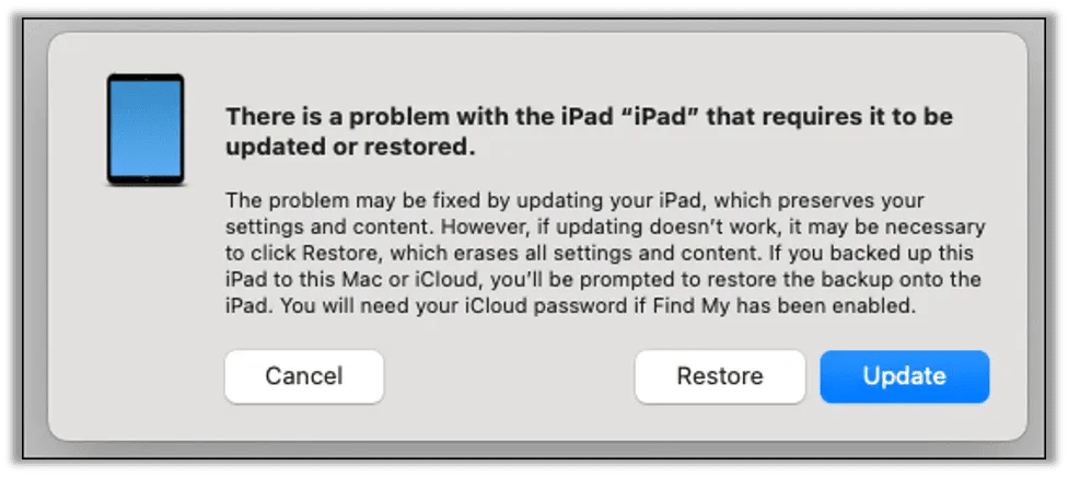 iPad error is okay during the jailbreak.
