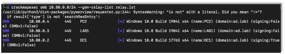 Starting CrackMapExec