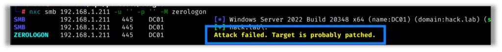 Checking for Zerologon without triggering exploitation