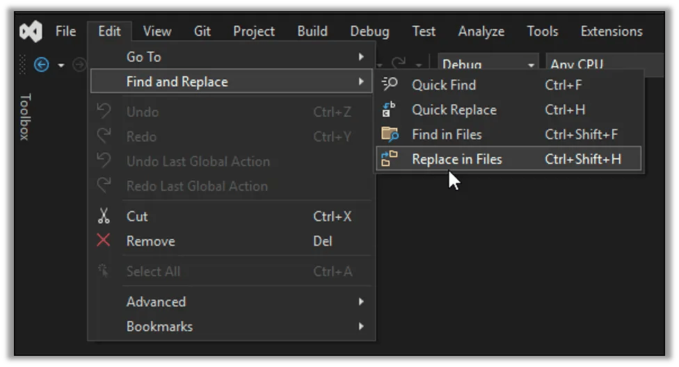 Use the Find and Replace Dialog to Change Known Malware Names