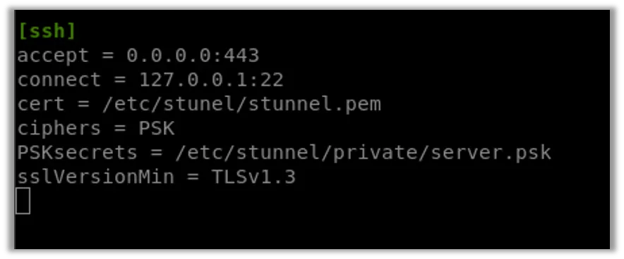 Changes to /etc/stunnel/private/server.psk on the Server