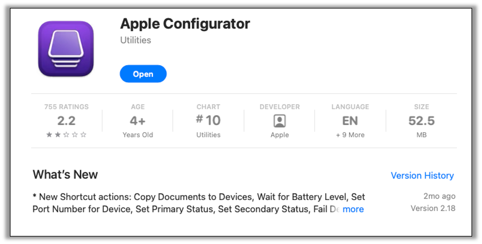 Apple Configurator app