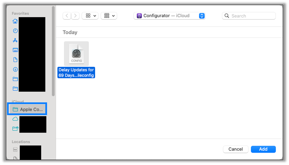 Add your configuration file