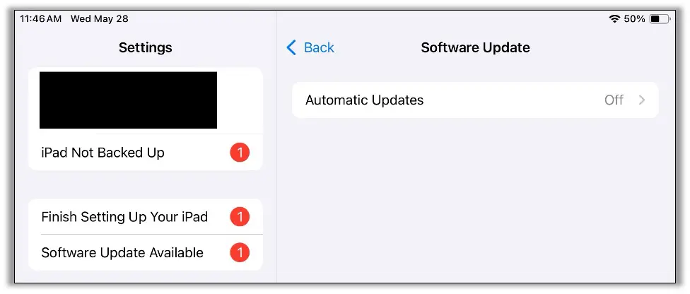 Turn automatic updates off