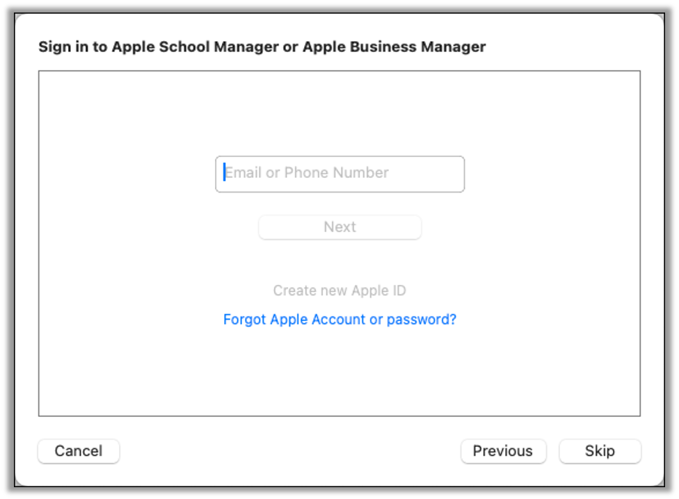 Sign into Apple Manager dialog