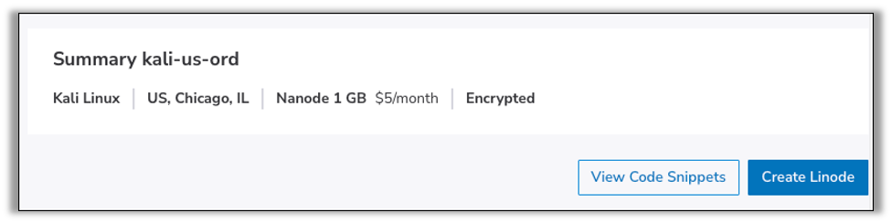Creating Linode instance