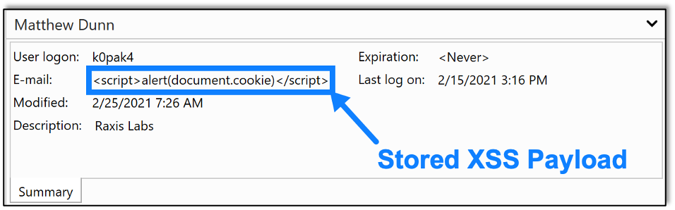 Stored XSS Payload