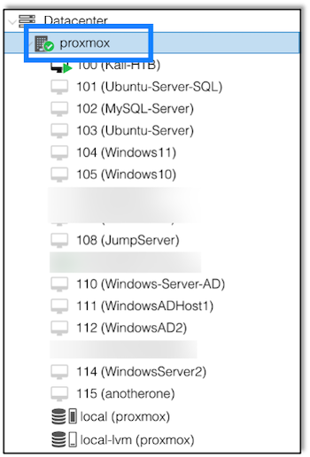 Select virtual server