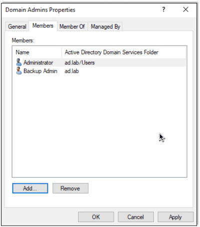 Adding User to Domain Admins