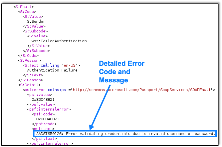 Detailed Error Code in XML Response