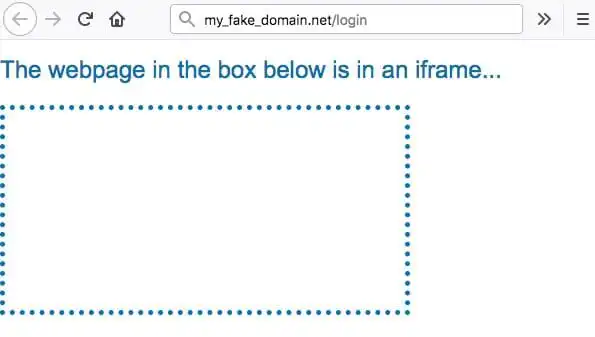 Attacker Webpage When X-Frame-Options Header Is Set to DENY
