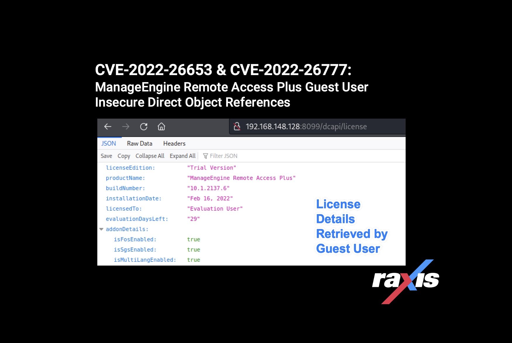 CVE-2022-26653 & CVE-2022-26777: ManageEngine Remote Access Plus Guest User Insecure Direct Object References