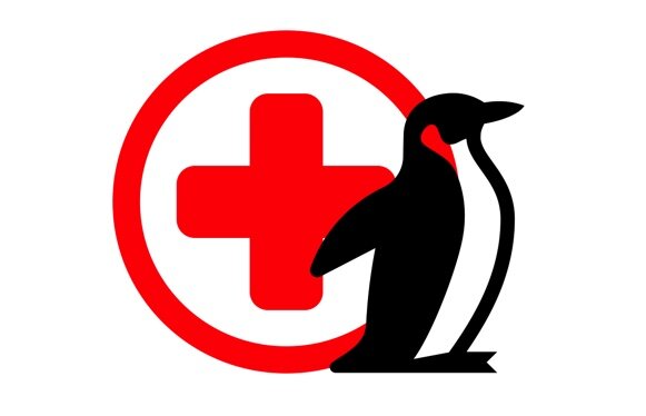 Penguin with red cross