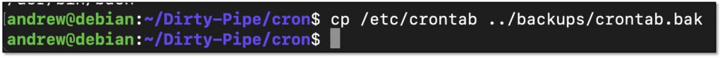 Backing up the /etc/crontab