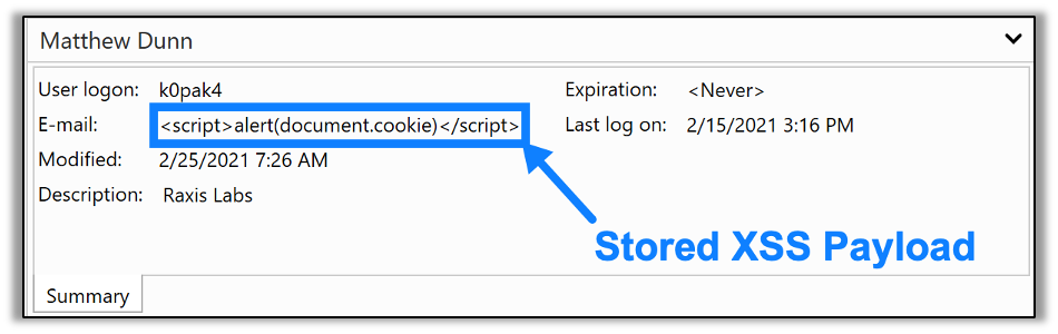 Stored XSS Payload