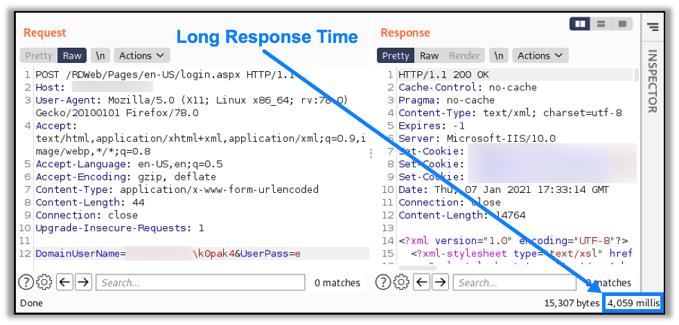 Long Response Time with Invalid Username Authentication Attempt 