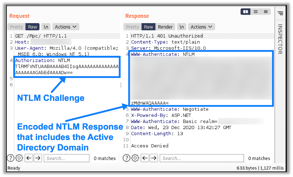 Active Directory Domain Revealed in Response 