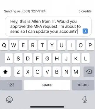 Smish - A phish via text message