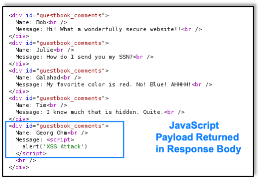 JavaScript Payload Returned in Response Body