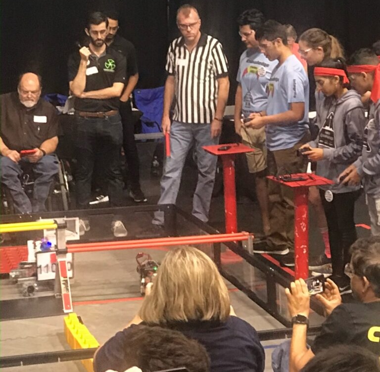 Jaret in a high school robotics competition