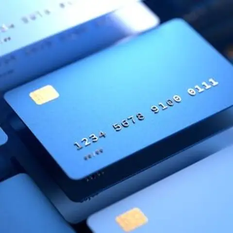 credit cards art photo in blue
