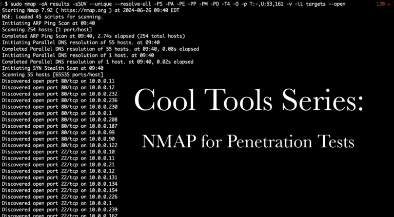 Cool Tools Series: NMAP for Penetration Tests