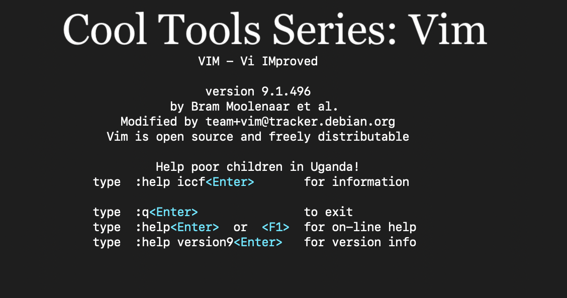 Cool Tools Series: Vim