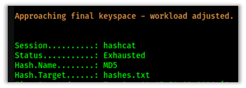 Hashcat exhausted
