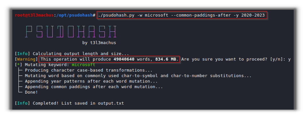 Psudohash command