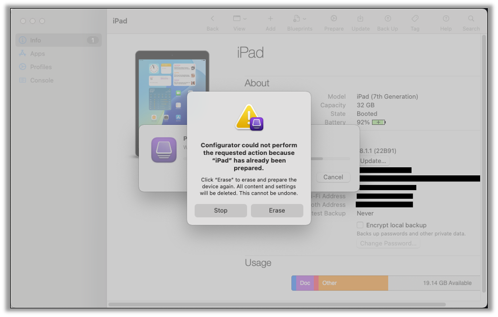 Erase the iPad