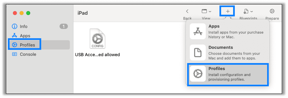 View the saved profile
