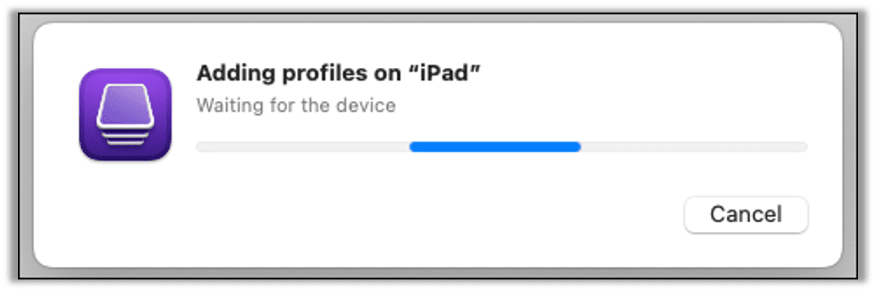 Adding the profile to the iPad
