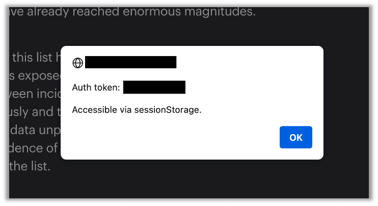 Accessible sessionStorage