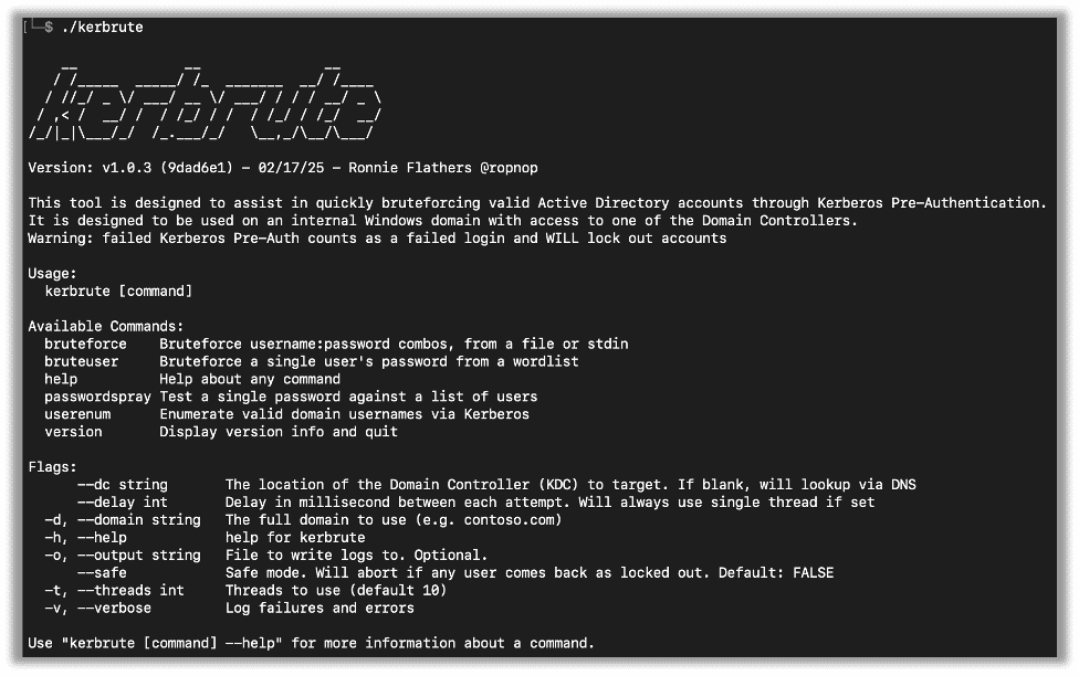 Kerbrute Help Page