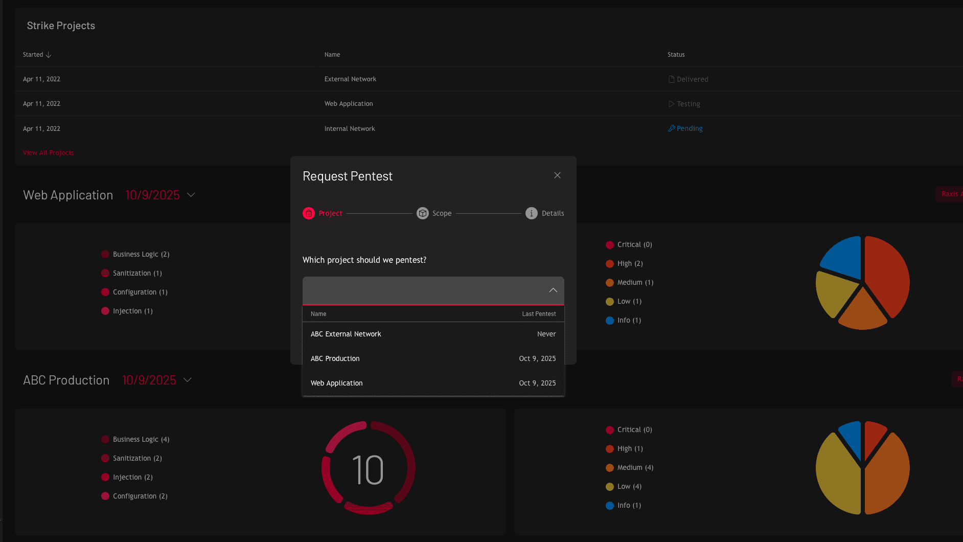 Screen showing how you can track multiple projects with ease using Raxis One